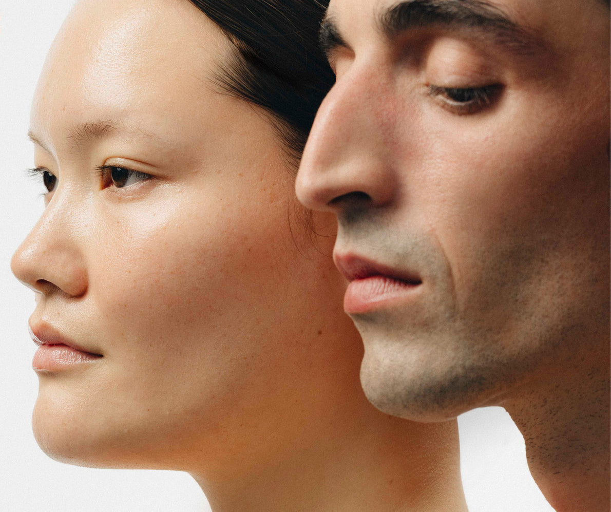 Mann und Frau in Profilansicht