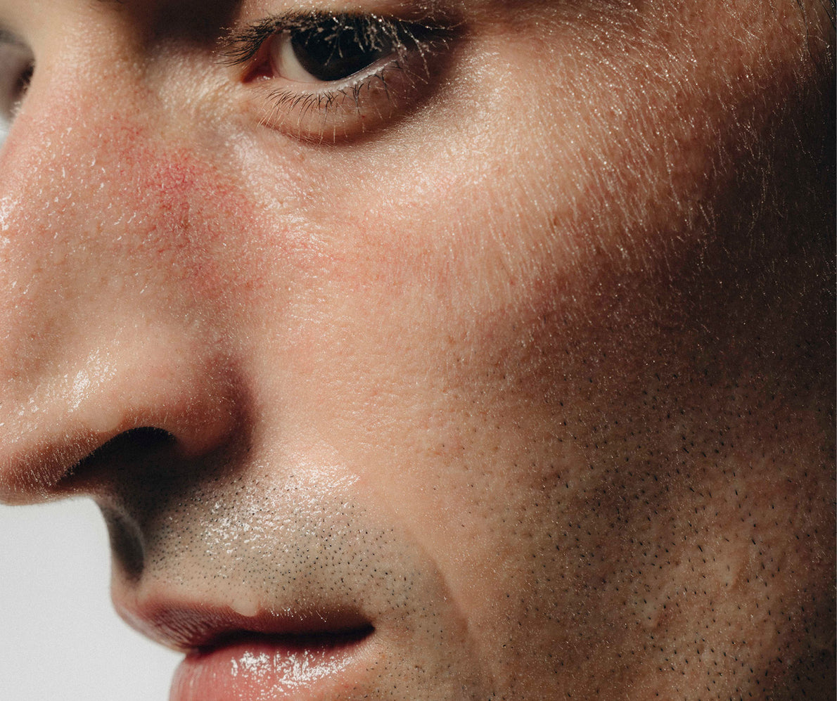 Close-up eines Mannes im Profil